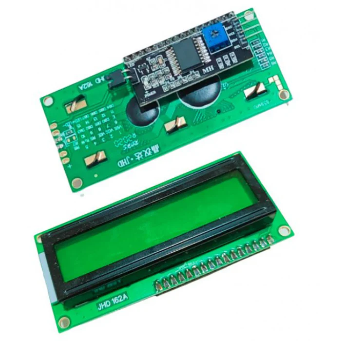 16x2 Green LCD with Soldered I2C/IIC Interface (color may change)